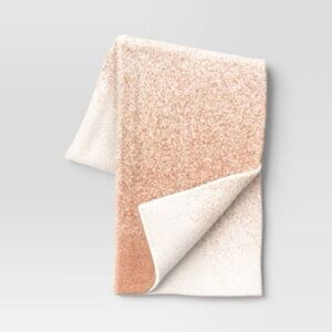 NEW Threshold Reversible Clay Pink Ombre Cozy Feathery Knit Throw Blanket